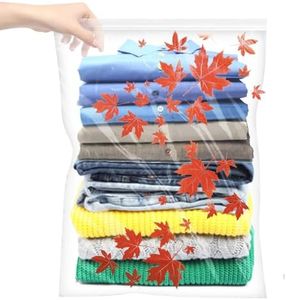 14 Packs 5 Gallon Bags Zipper Cloth Storage Bags Extra Large -Freezer Bags Thick Reclosable Bags for Storage Clothing Prep (Red maple leaf)