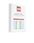 Autoglym Glass and Screen Cloths, 3x Lint Free Glass Cleaning Cloths, For Exterior And Interior Glass And Screens, Soft Microfibre, Car Cleaning Cloths, Window Cleaning Cloths