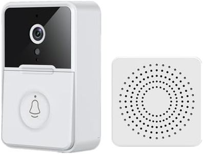 720p mega-pixel Video Doorbell|Enjoy live view 2-way audio, night vision, and included chime|Supports 2.4G Wi-Fi and cloud picture storage for indoor/outdoor monitoring|720P video and 1080P image|