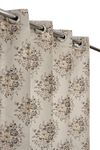 FURNADO Premium Jacquard Fabric Room Darkening Flower Design Curtains 10 Feet for Long Door, Brown, 3 Pieces