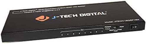 J-Tech Digital Scaler/Multi-Resolution Output (MRO) 18GBps 1x8 HDMI 2.0 Splitter HDR10/Dolby Vision 4K@60Hz 4:4:4 [JTECH-18GSP18M]