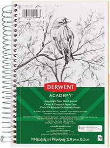 Derwent Academy Paper Sketch Journal, Wirebound, 70 Sheets, 9" x 6", Heavyweight (54966), White