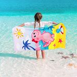 Dinosaur Beach Towel for Kids - 76 x 150 cm Bath Towel Pool Towel for Kids Girls Quick Dry Sand Free Super Soft Kids Beach Towels Absorbent Lightweight Camping Towel for Swim Travel Sport