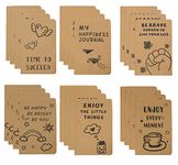 Inspirational Notepads Kraft Paper Notebooks,Mini Happy Journal Notebooks Bulk Small Pocket Notepads for School Office Home Coworkers Travel Gift Present Supplies (48pcs-6styles, Brown-Blank Pages)