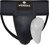 VERSAL Boxing Groin Guard MMA Martial Arts Muay Thai Groin Cup Abdominal Protector Jockstrap Abdo Groin Support for Kickboxing Karate Bjj Cricket Hockey Adult/Youth Groin Box (S)