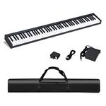 COSTWAY 88 Key Digital Piano Keyboard, Portable Electric Piano with Sustain Pedal, Carrying Bag & Power Supply, Semi-weighted Keys, 128 Tones, 128 Rhythms, 20 Demos (Black)