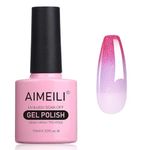 AIMEILI Chameleon Gel Nail Polish, Thermal Polish Shimmer Color Changing Gel Polish Soak-Off UV/LED for Nail Art Salon DIY Home, Easy to Apply 10ml - 002