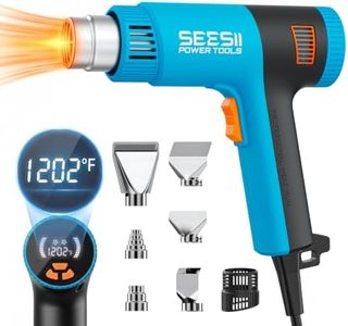 SEESII 1800W Heat Gun with LCD Display, 120-1290°F Variable Temp for Crafts