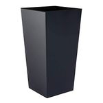 Prosper Plast Matte Flower Pot - Black Colour - 26.5cm x 26.5cm x 50cm (LWH) 26.6L Capacity Planter Suitable for both Indoor and Outdoor Use