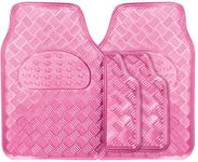 MP Essentials Universal 4pcs Heavy Duty Durable Rubber Car Floor Mats - Full Set (Pink)