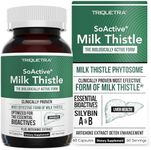 Triquetra Health SoActive® Milk Thistle: 10X More Effective Milk Thistle Phytosome, Optimized for Essential Bioactive Silybin A & B Plus Bilear® Artichoke Extract & Bile Enhancer | 60 Servings