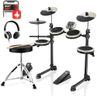 Donner DED-80 Electric Drum Kit with 4 Quiet Mesh Pads, 180+ Sounds, 30 Demo Songs, 10" Cymbals, 2 Pedals, Throne, Headphones, Sticks, USB MIDI, Melodics Lessons, White