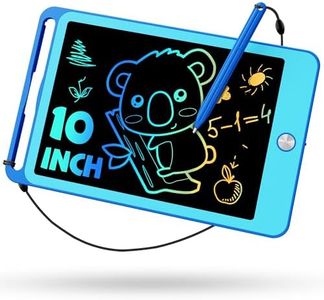 TEKFUN Tableau d'écriture LCD Enfants Jouets Educatif, Tablette Dessin Enfants de 10 Pouces Ardoise Magiqu Coloré, Cadeaux d'anniversaire Noël pour Les Filles Et Garçons de 3 4 5 6 7 Ans (Bleu)