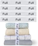 Niagara 4 Pack Bed Sheet Organizer and Storage Label Bands - Fully Elastic Stretchable Linen Closet Organizers and Storage - Bed Sheet Organizer Bands for Bed Sheets, Duvets, Quilts, Linen (Full)