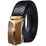 Barry.Wang Black Belt for Men Designer Buckle Sliding Belt Large Leather Strap