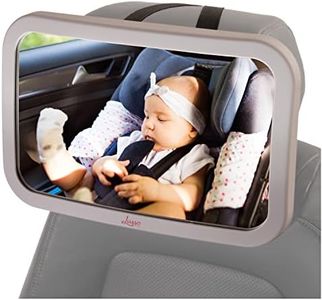 Lusso Gear Baby Backseat Mirror for Car. Largest and Most Stable Mirror with Premium Matte Finish, Crystal Clear View of Infant in Rear Facing Car Seat - Secure and Shatterproof (Gray)