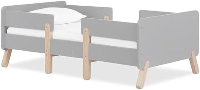 Dream On Me Osko Convertible Toddler Bed Made with Sustainable New Zealand Pinewood in Grey, JPMA & Greenguard Gold Certified, Non-Toxic Finish