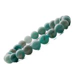 Plus Value Amazonite Reiki Healing Crystal Bracelet Stylish Men Women Boys Girls (Beads Size 8 Mm)