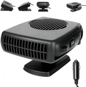12v 200W Car Heater, 2026 New Portable Car Heater and Defroster, 2-in-1 Heater & Cooling Fan Plug into Cigarette Lighter for All Cars - Black