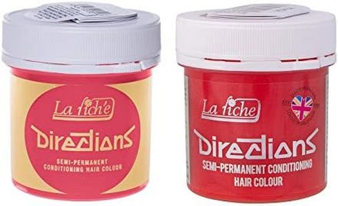La Riche Directions Semi-Permanent Hair Colour Dye x2 Pack-Peach & Pastel Pink