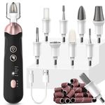 Electric Nail File Set, Cordless Rechargeable Professional Manicure Pedicure Kit, 5 Speeds Hand Foot Care Tool for Nail Grind Trim Polish Set - with 100Pcs Nail Drill Bits Sanding Bands