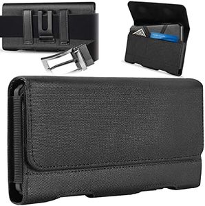 Handy Tasche mit Gürtelschlaufe, Magnetverschluss Handytasche Kartenhalter Wallet, Handgemachter Nylon Handyhalter für iPhone 14 Pro Max, 13 12 11 Pro Max,Galaxy S20 FE S22+ S21 A53