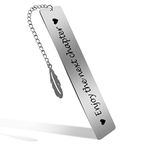 Bewudy Bookmark with Chain for Book Lover, Inspirational Bookmark for Women Men Friends Graduation Retirement Wedding Christmas Anniversary Birthday Gifts (Enjoy The Next Chapter)