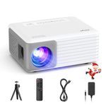 Mini Projector with Tripod, AKIYO O1 Portable Projector 1080P Full HD Support, Home Theater Movie Small Projector, Phone Projector Compatible with iOS, Android Smartphone, TV Stick, HDMI, USB, Laptop