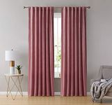 HLC.ME Lopez Velvet Premium Soft Light Filtering Back Tab Rod Pocket Window Treatment Curtain Drapery Panels for Bedroom & Living Room - Set of 2 Panels (54 x 84 inches Long, Blush Pink)