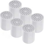 6-Piece Replacement Shower Filter Cartridge 25-Stage Shower Filter Cartridge Hard Water Purifier Removes Chlorine, Heavy Metals, Iron, Other Deposits, High Output Water Softener, Skin and Hair Health