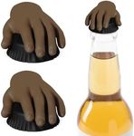 NightCap Prevents Drink Spiking - Silicone Bottle Caps to Fit Glass Beer Bottle Tops, Wine Bottles, and Plastic Soda Bottles, Beer Cap Cover, Key chain & Pouch Included, Dark 2 Pack