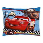 NoJo Disney Cars Radiator Springs Blue and Red Lightning McQueen and Tow-Mater Decorative Toddler Pillow