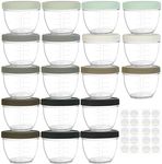 Youngever 18 Pack 120ML Baby Food Storage, Re-usable Plastic Baby Food Containers with Lids and Labels, 9 Urban Colors