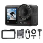 DJI Osmo Action 4 Essential Combo, 4K/120fps Waterproof Action Camera with a 1/1.3-Inch Sensor, Stunning Low-Light Imaging,10-bit & D-Log M Color Performance, Long-Lasting 160 Mins, Outdoor Camera
