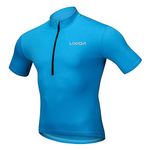 Lixada Men's Short Sleeve Cycling Jersey - Bike Biking Shirt Breathable Quick Dry Bicycle Short Sleeve Shirt XX-Large Blue