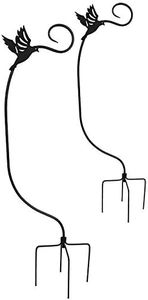 Panacea 88196 Staked Basket Hangers with Birds, Black, 4'H, Pack of 2