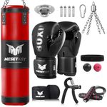 Mesetast Punching Bag for Adults, 4ft Heavy Boxing Bag Set with 12 OZ Gloves for MMA Karate Kickboxing Boxing - Unfilled