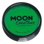 Moon Creations Pro Face & Body Makeup | Bright Green | 36g | Professional Colour Paint Cake Pots for Face Painting | Face Paint For Kids, Adults, Fancy Dress, Festivals, Halloween