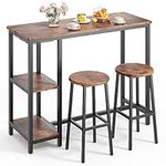 Qsun 3-Piece Bar Table and Chairs S