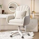 Home Computer Chairs Office Chairs with Mid-Back Upholstered Modern Tufted Computer Task Chair Swivel Height Adjustable Velvet Accent Chair with Wheels for Living Room Bedroom