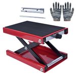 Motorcycle Scissor Lift Jack - Motorcycle Lifting Stand, Wider Version of Lift Stand, Height Adjustable, with Anti-Slip Lifting Board, for Motorbike Repair Maintenance, Load Capacity 500 kg/1102 Ib