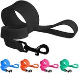 CollarDirect Waterproof Dog Leash Small Medium Large Durable Pet Leashes for Walking Training Running Pink Black Blue Orange Green (M, Black)