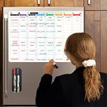 WishKraft Vinyl Magnetic Daily Routine Planner [18X12 Inch] For Fridge With Markers & Duster | Dry Erase Whiteboard Time-Task Schedule Planning Calendar Sheet