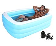 Cho-Cho Inflatable Bath Tubs Inflatable Swimming Bath Tub for Kids and Adults with Pump (Multicolor, 5 ft)