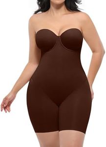 SHAPELLX Shapewear for Women Strapless Bodysuits Tummy Control Seamless Sculpt Fajas ColombianasMmoldeadoras Brown
