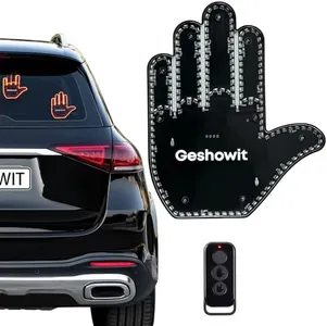 Car Accessories for Men, Car Gadgets with Remote - Give The Bird & Love & Wave to Drivers - Ideal Gifted Car Stuff, Funny Truck Accessories, Car LED Light & Road Rage Signs for Men and Women