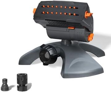 Diivoo Mini Turbo Oscillating Water Sprinklers for Yard, Garden Sprinkler with Large Base, Adjustable Width, Range and Flow Rate, 16 Nozzles, Grey
