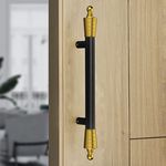 Plantex Heavy Duty Door Handle for Main Door/14-inches Main Door Handle/Pull Push Door Handle for Wooden & Glass Door - Pack of 1 (Black and Gold) - 3 Years Warranty