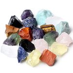 XIANNVXI 10 Pcs Healing Crystals Gemstones Raw Crystals Rough Gemstones Natural 1" Crystals Rocks Bulk Chakra Stones Reiki Tumbling Cabbing Fountain Rocks 0.45lb