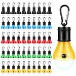 VIHOSE 50 Pcs Camping Lantern Bulb Portable Tent Lamp Waterproof Tent Lights Clip Hook Hurricane Emergency Lights Bulk Outdoor Battery Powered Led Camping Tent Lantern for Hiking Backpacking Outage